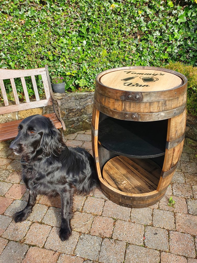 Irish Whiskey Barrel Drinks Cabinet – Handcrafted Oak Statement Piece
