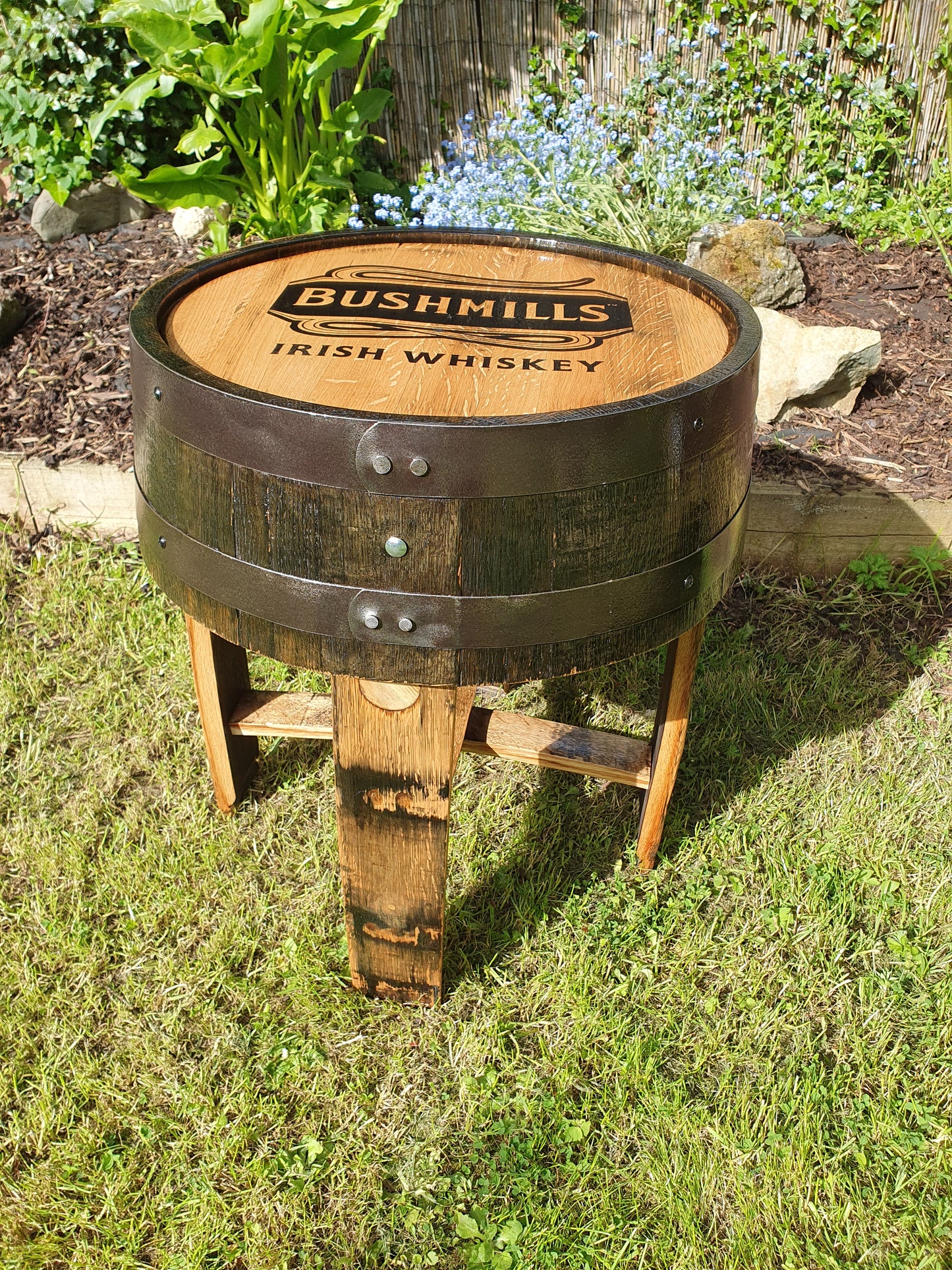 Irish Oak Whiskey Barrel End Table – Handcrafted from Authentic Barrels