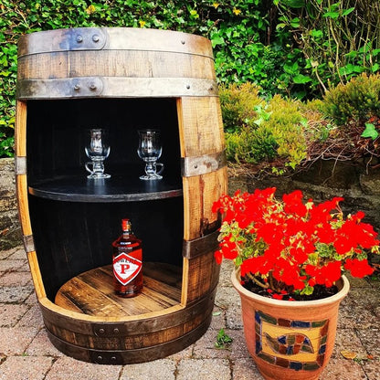 Irish Whiskey Barrel Drinks Cabinet – Handcrafted Oak Statement Piece