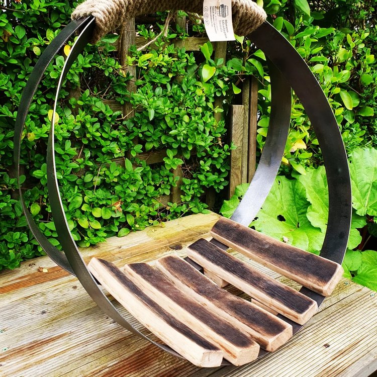 Irish Whiskey Barrel Firewood Cradle