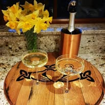 Irish Whiskey Barrel Lazy Susan – Handcrafted from Solid Oak Barrel Lids