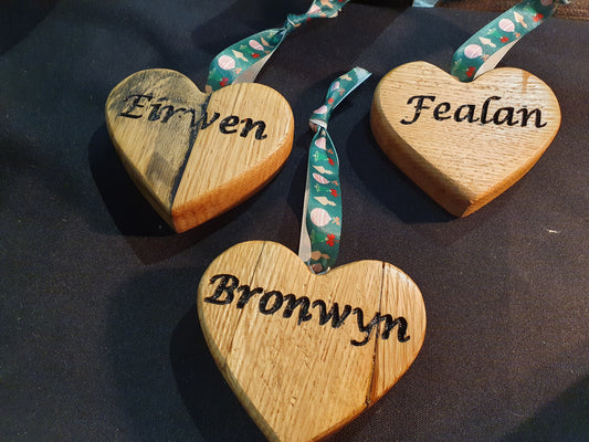 Personalised Carved Hearts