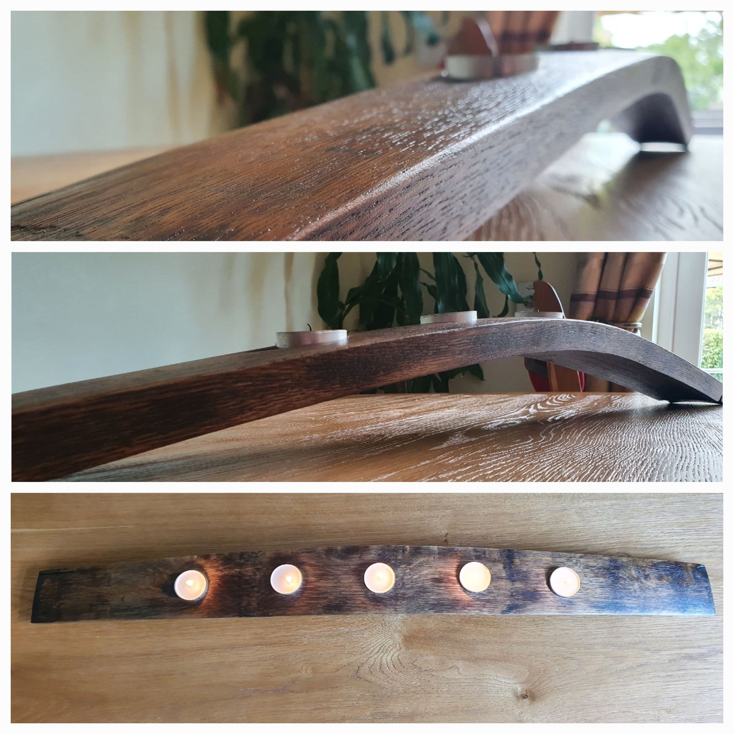 Whiskey Barrel Stave Tealight Holder