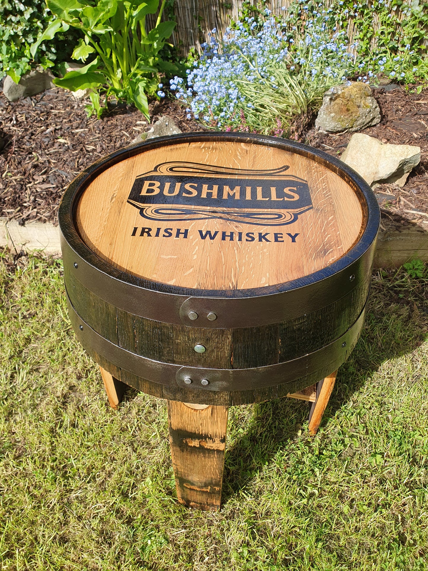 Irish Oak Whiskey Barrel End Table – Handcrafted from Authentic Barrels