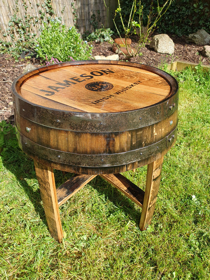 Irish Oak Whiskey Barrel End Table – Handcrafted from Authentic Barrels