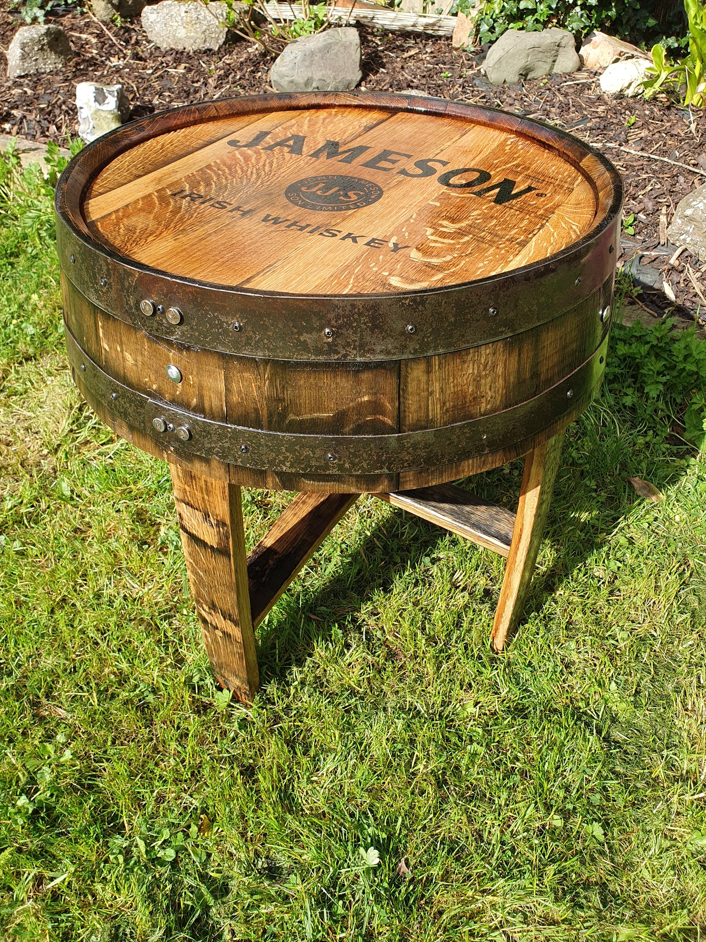 Irish Oak Whiskey Barrel End Table – Handcrafted from Authentic Barrels