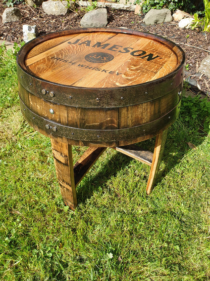 Irish Oak Whiskey Barrel End Table – Handcrafted from Authentic Barrels