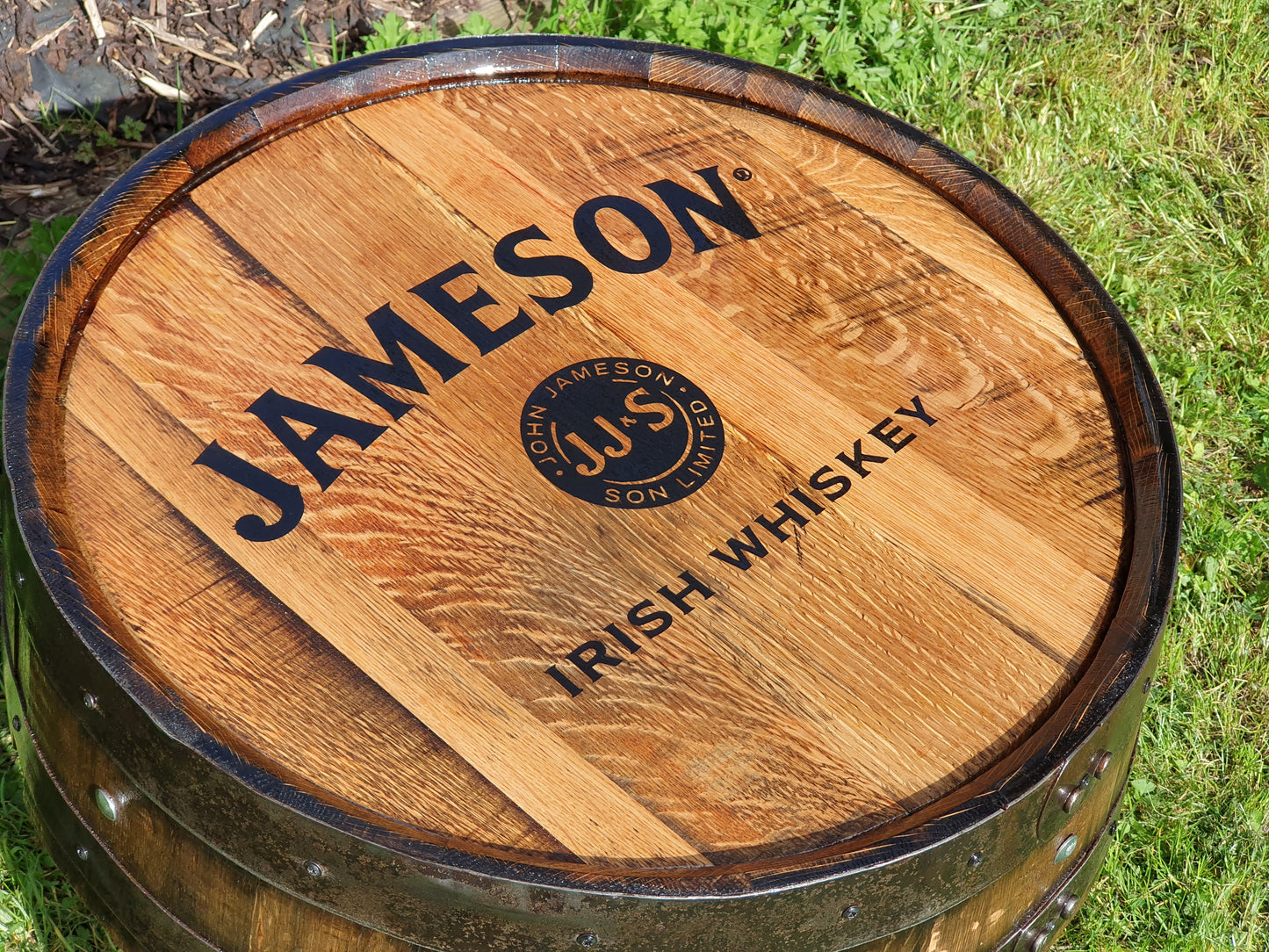 Irish Oak Whiskey Barrel End Table – Handcrafted from Authentic Barrels