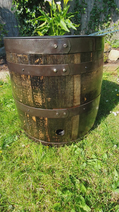 Whiskey Barrel BBQ & Firepit – Half Barrel Outdoor Grill